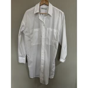 Abercrombie & Fitch NWT Long Dress Shirt White Size Medium Button Down Preppy